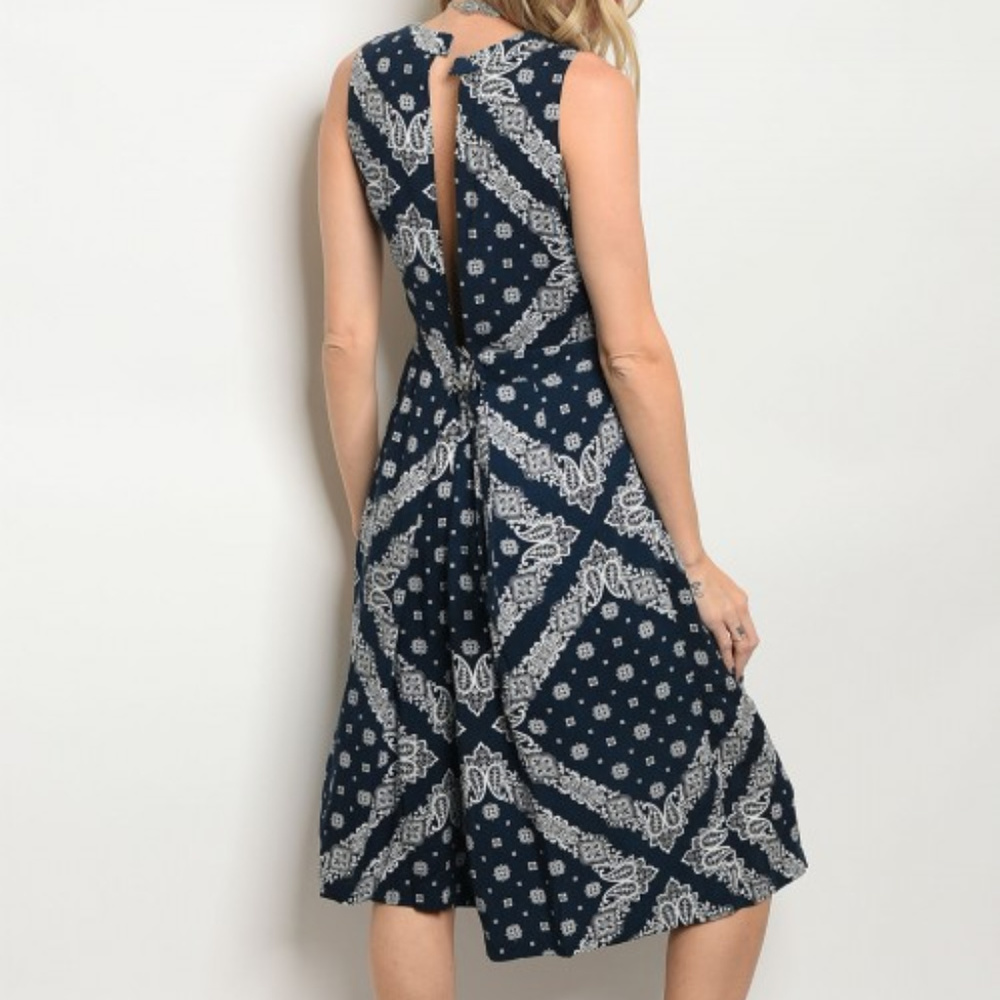 NAVY WHITE CASUAL JUMPSUIT DRESS - Picture 4 of 7